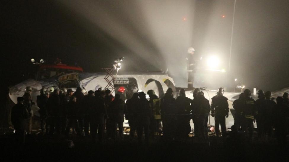 Donieck: samolot wypadł z pasa, fot. euronews