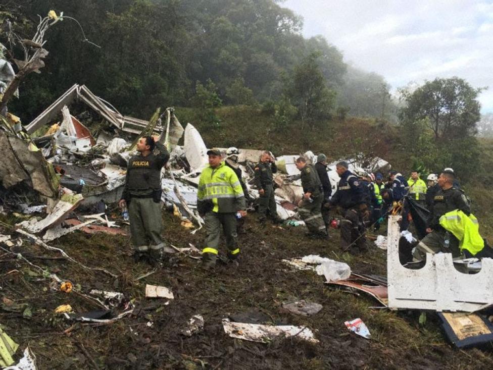 Miejsce katastrofy samolotu RJ85 w Kolumbii