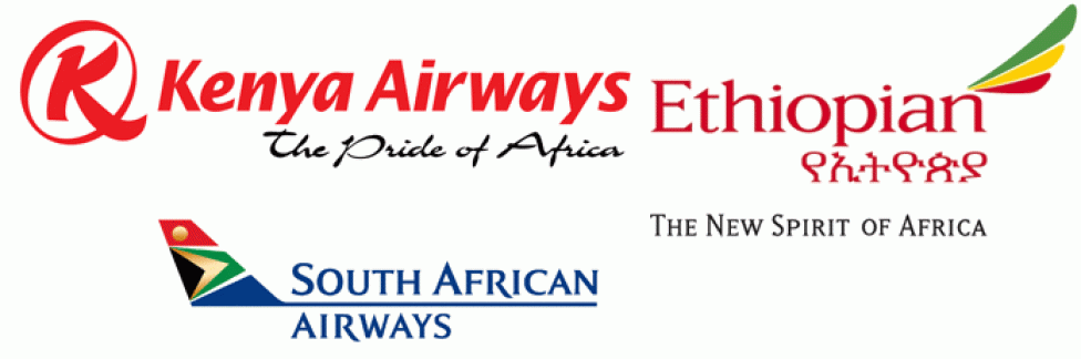 Kenya Airways, Ethiopian Airways i South African Airways