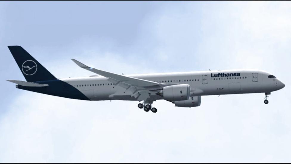A350 należący do linii Lufthansa, fot. youtube