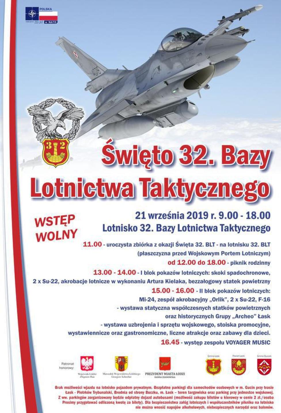 Święto 32. Bazy Lotnictwa Taktycznego w Łasku (fot. 32.BLT)