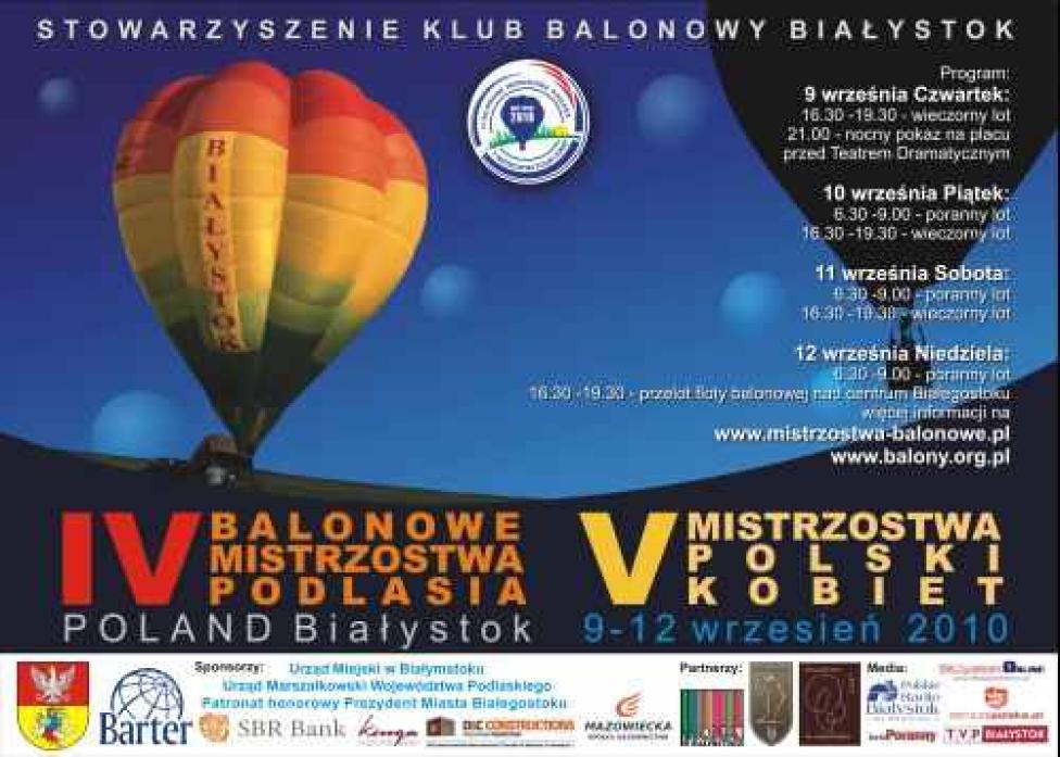 IV Balonowe Mistrzostwa Podlasia i V Mistrzostwa Polski Kobiet (plakat)