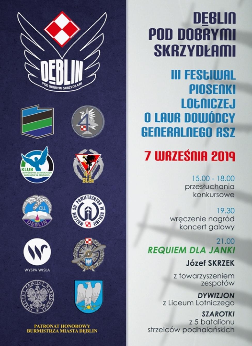 III Festiwal Piosenki Lotniczej o laur Dowódcy Generalnego Rodzajów Sił Zbrojnych Dęblin 2019 (fot. LAW)