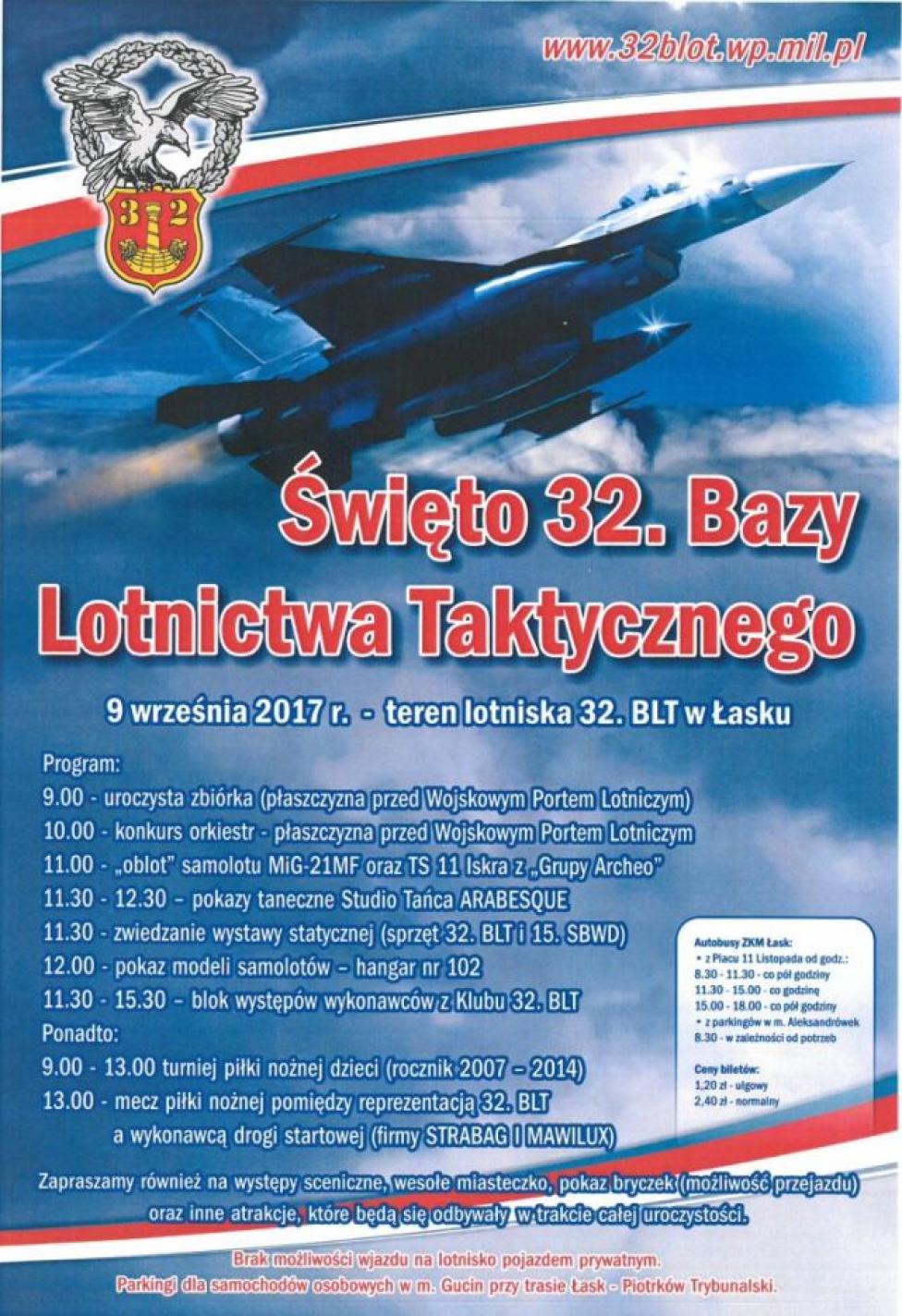 Święto 32. Bazy Lotnictwa Taktycznego w Łasku