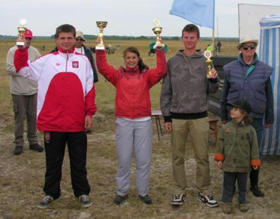 Podium F1A juniorów: Maciej Krupa (POL) - 2m; Tereza Vosejpkova (CZE) - 1m; Matej Betak (SVK) - 3m/ fot. H. Krupa 