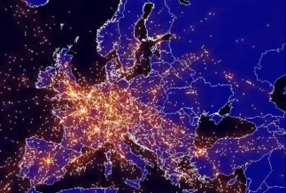 Wizualizacja ruchu lotniczego w Europie w 2019 r., fot. Eurocontrol