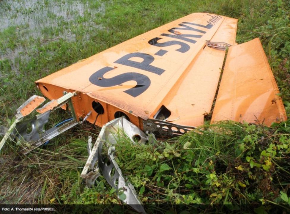 SP-SKYL skrzydło po katastrofie 25 września 2010 roku w CHorwacji