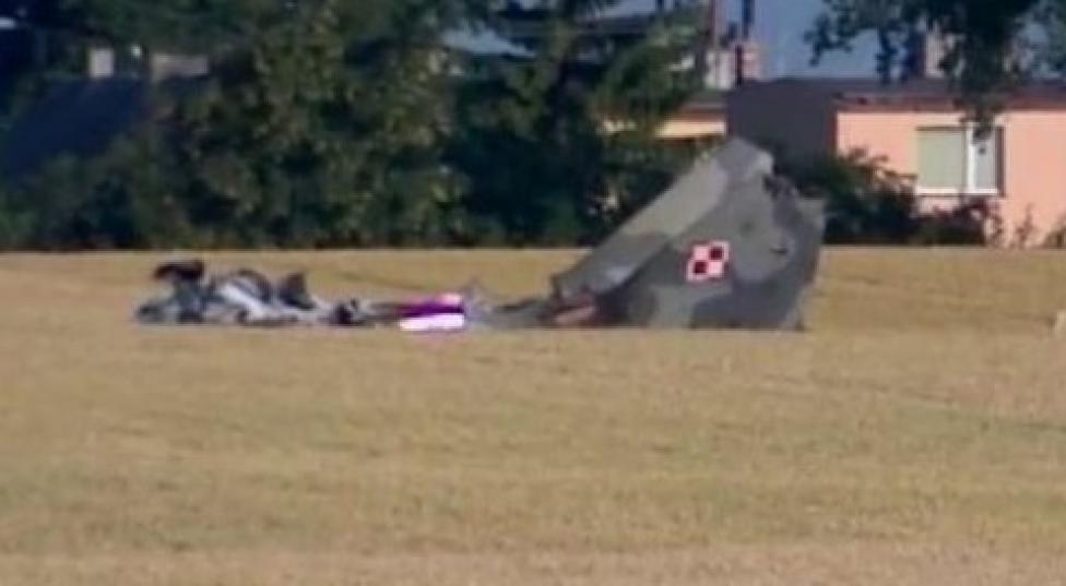 Katastrofa Mig-29 z jednostki w Malborku, fot. TVP Olsztyn