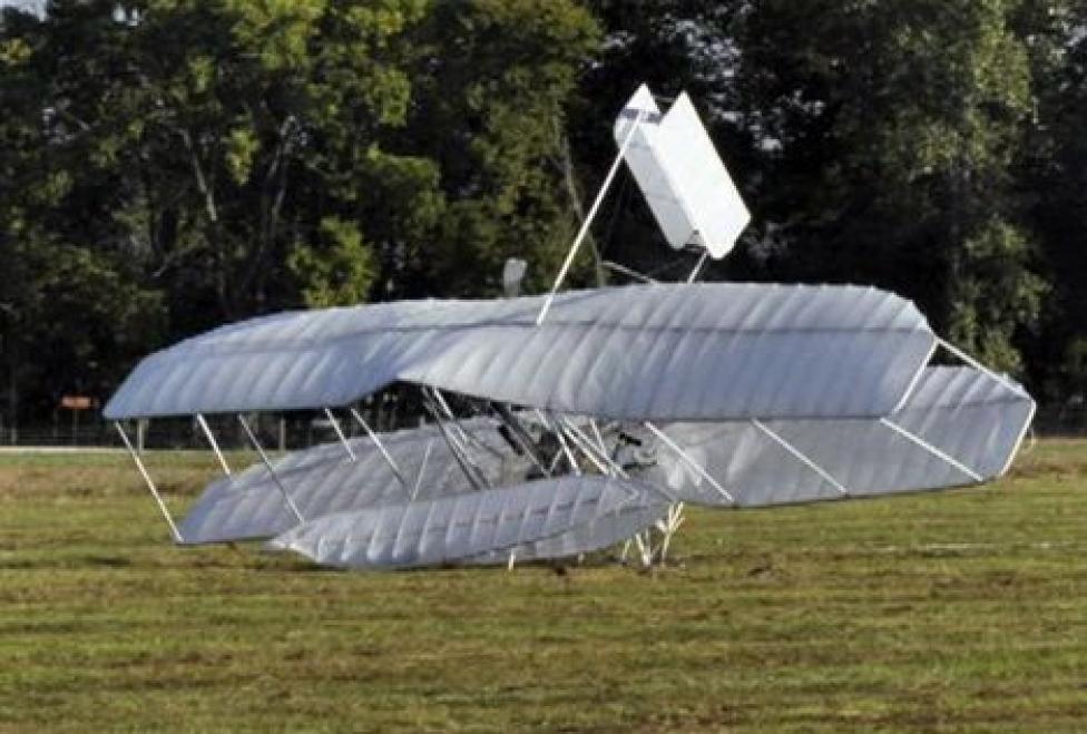 Wypadek repliki Wright Flyer’a III w Dayton w stanie Ohio/ screen z filmu: www.avweb.com
