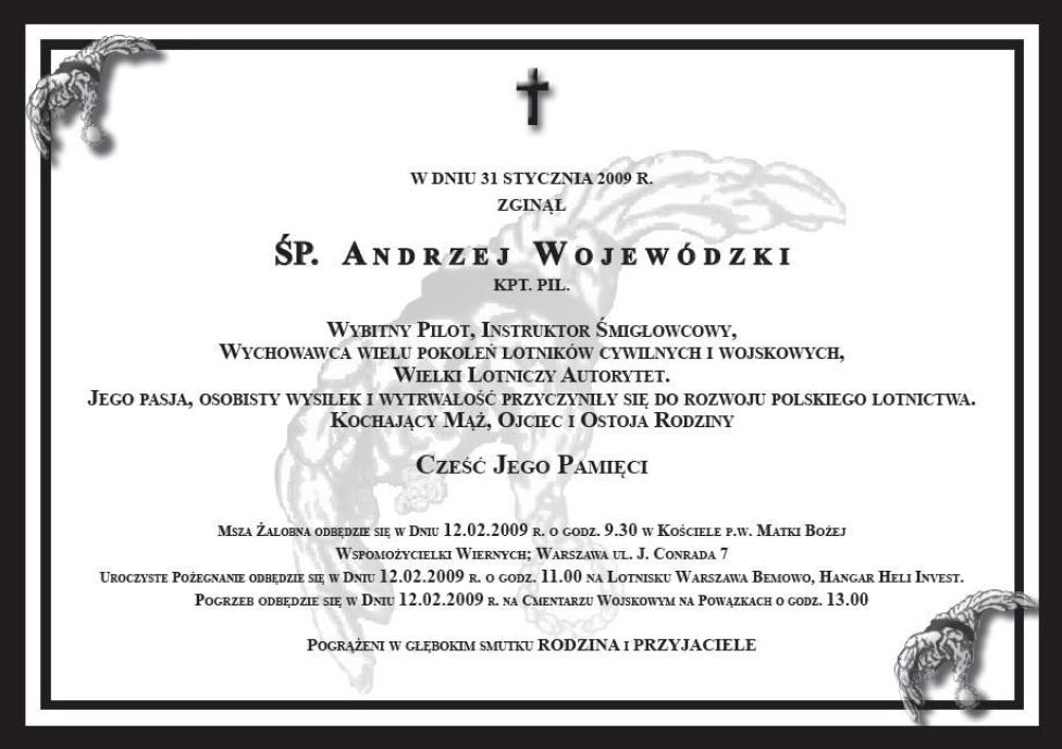 Pogrzeb pilota Andrzeja Wojewódzkiego