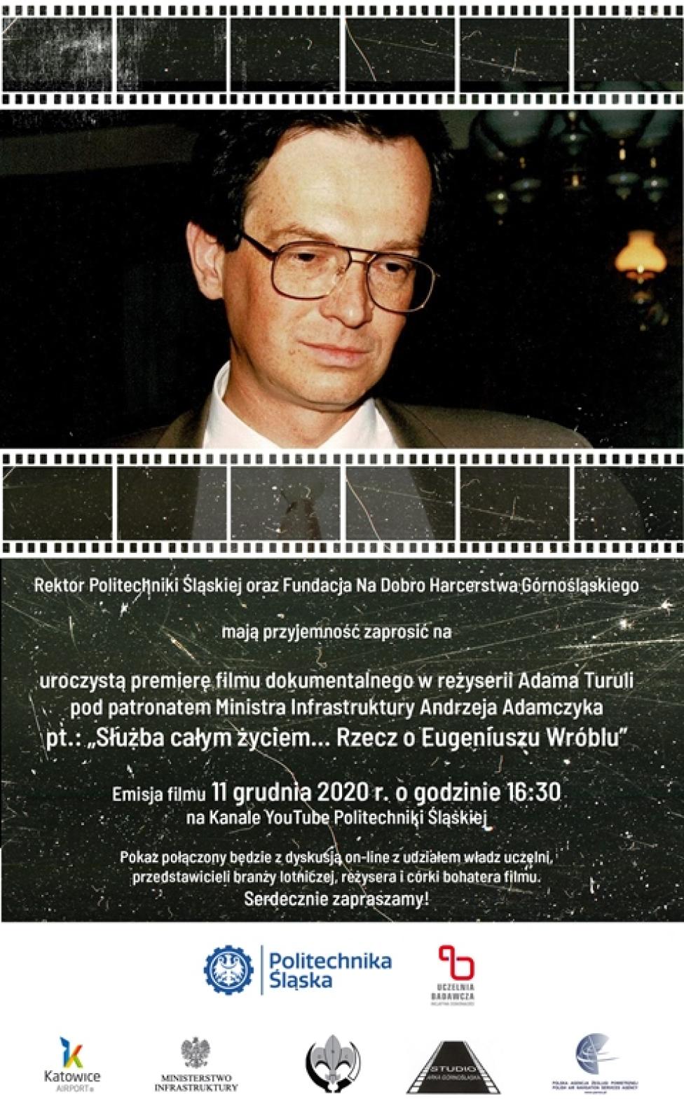 Zaproszenie na premierę filmu o Eugeniuszu Wróblu (źródło: Maria Wróbel-Wilgus)