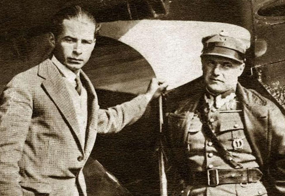 Konstruktor Stanisław Wigura i pilot Franciszek Żwirko
