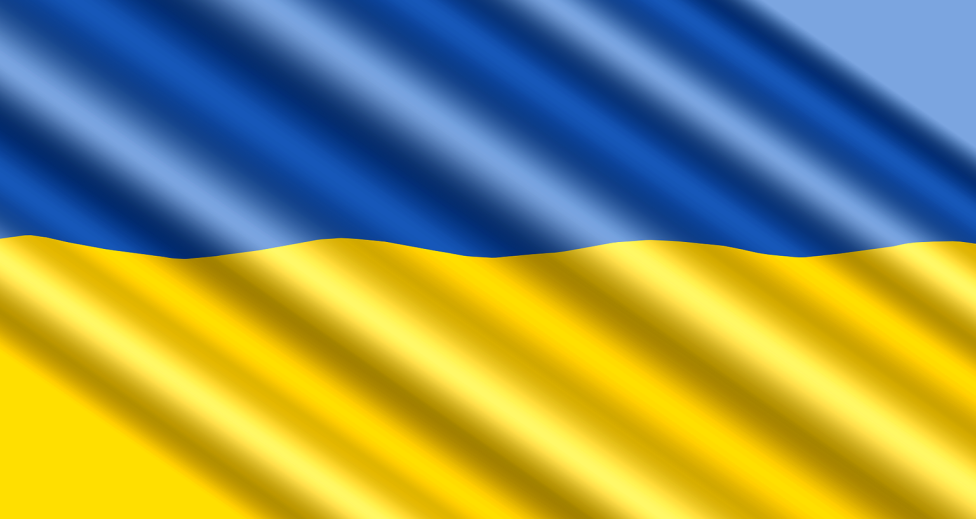 Flaga Ukrainy - pofalowana (fot. Aeroklub Polski)