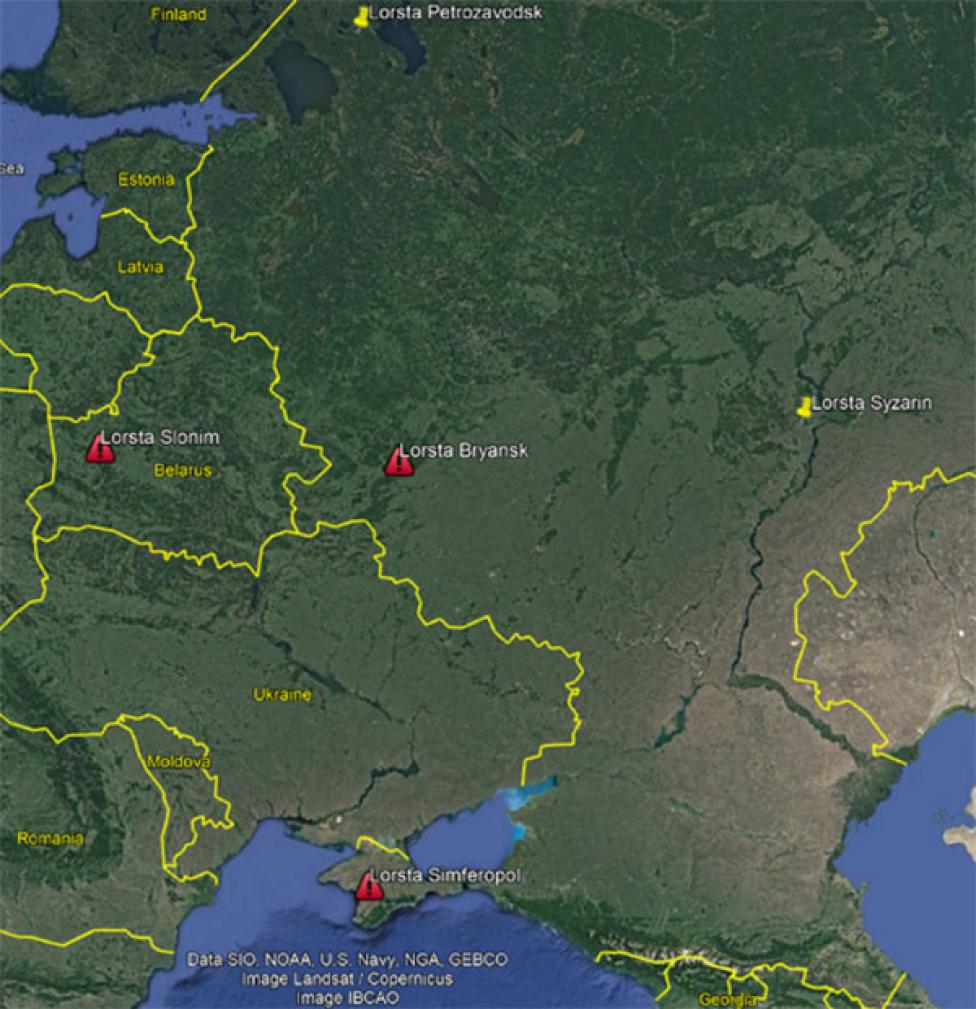 Rosyjskie stacje Loran zlokalizowane wokół Ukrainy, fot. gpsworld