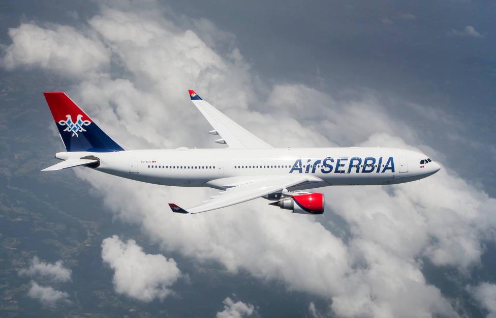 A330-202 linii Air Serbia w locie (fot. Air Serbia)