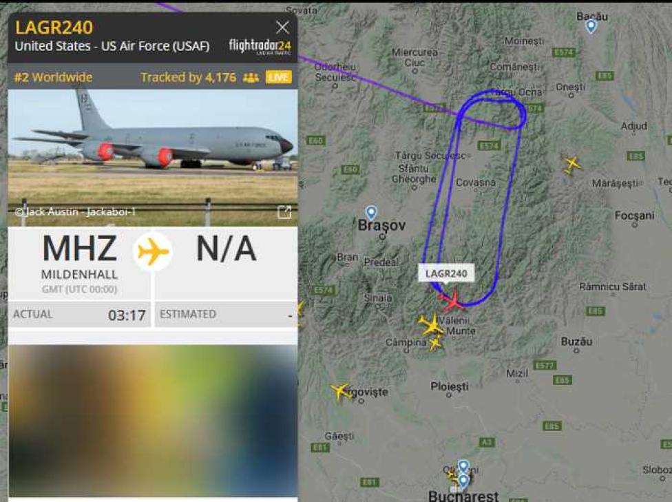 Samolot śledzony za pomocą serwisu FlightRadar24 (fot. geoforum.pl)