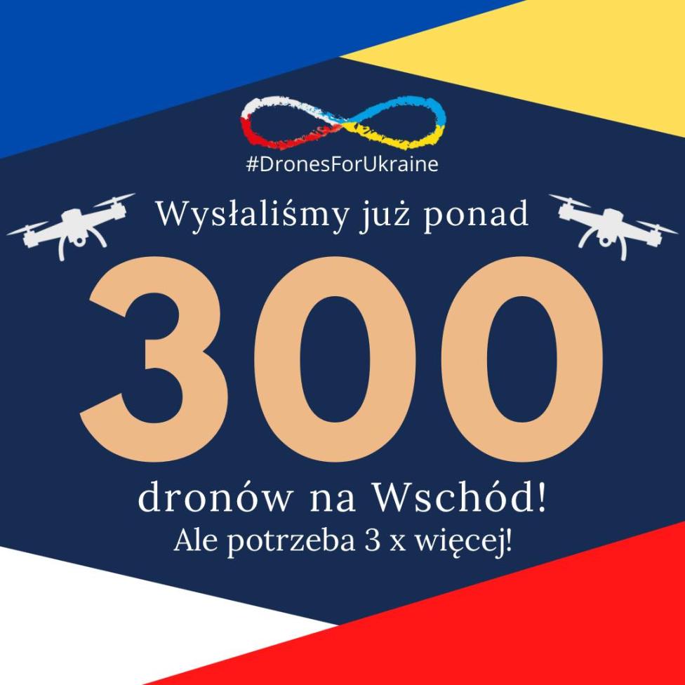 DronyNaWschód - ponad 300 dronów wysłano na Ukrainę - potrzebne dalsze wsparcie (fot. Drony na Wschód)