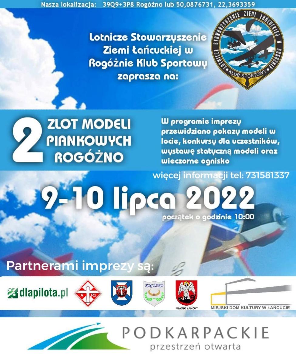 II Zlot Modeli Piankowych w Rogóżnie - plakat (fot. Lotnicze Stowarzyszenie Ziemi Łańcuckiej w Rogóżnie)