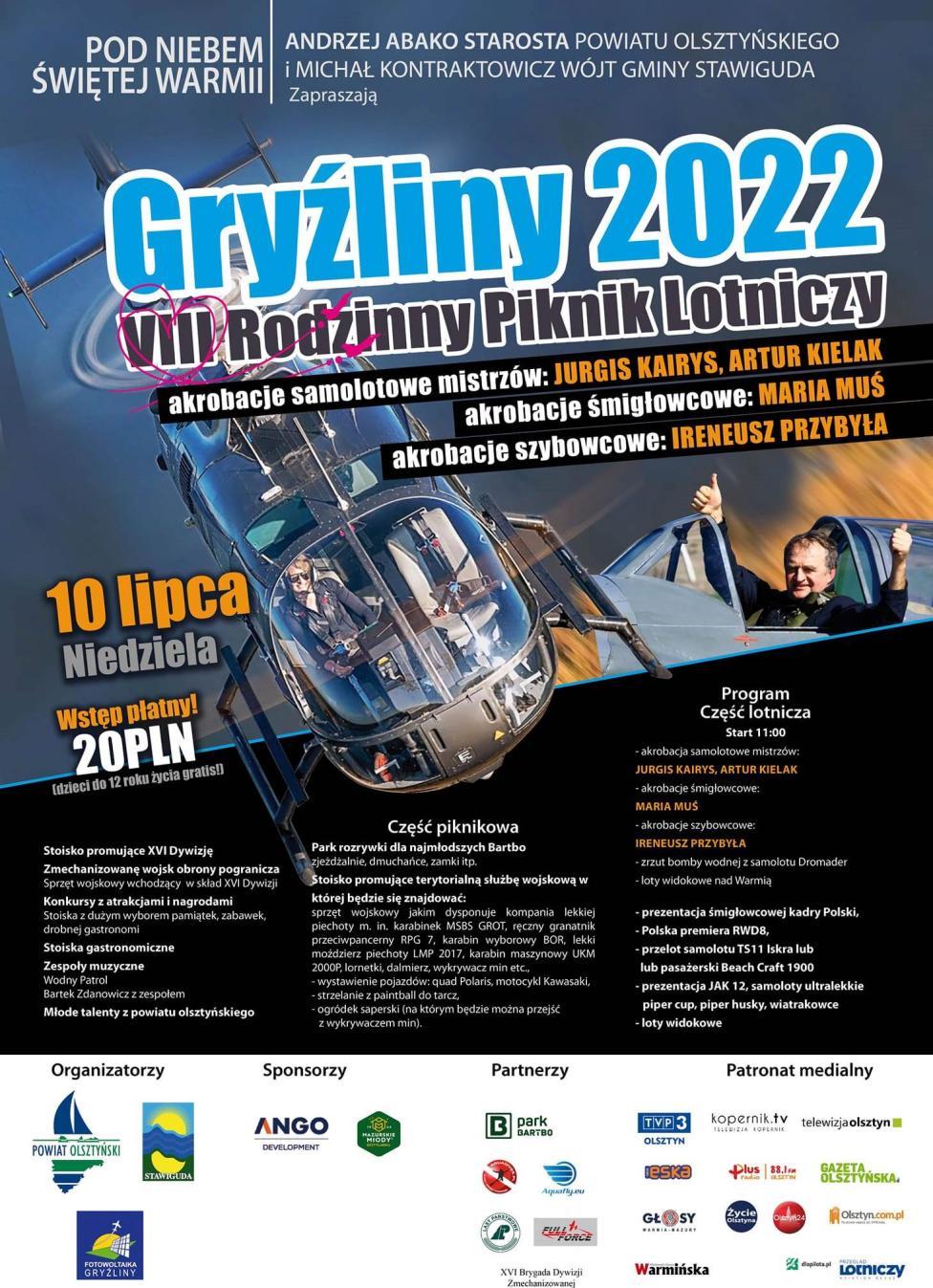 VIII Rodzinny Piknik Lotniczy w Gryźlinach - plakat (fot. Rodzinny Piknik Lotniczy w Gryźlinach, Facebook)
