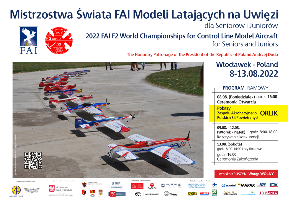 Modelarskie Mistrzostwa Świata Modeli Latających na Uwięzi F2 dla seniorów i juniorów (fot. Aeroklub Włocławski)