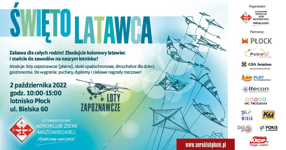 Święto Latawca 2022 w Płocku (fot. Aeroklub Ziemi Mazowieckiej)