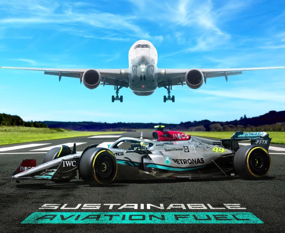 Mercedes AMG-Petronas F1 zainwestuje w lotnicze ekopaliwo (SAF) (fot. Mercedes-AMG Petronas Formula One Team, Facebook)