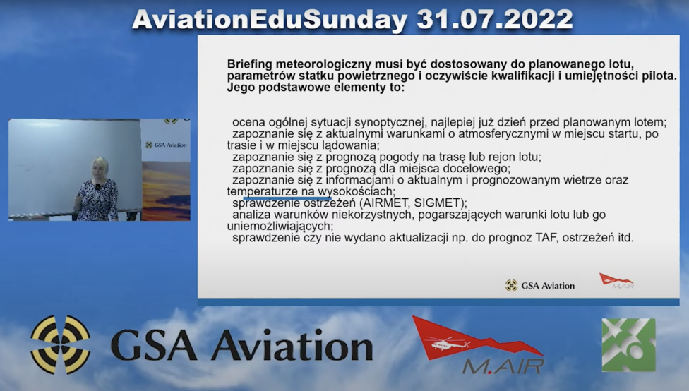 AviationEduSunday - Analiza komunikatów synoptycznych podczas briefingu meteorologicznego