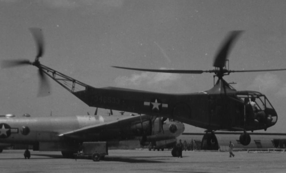 Śmigłowiec Sikorsky R-4. Kwiecień 1945, fot. polskie radio