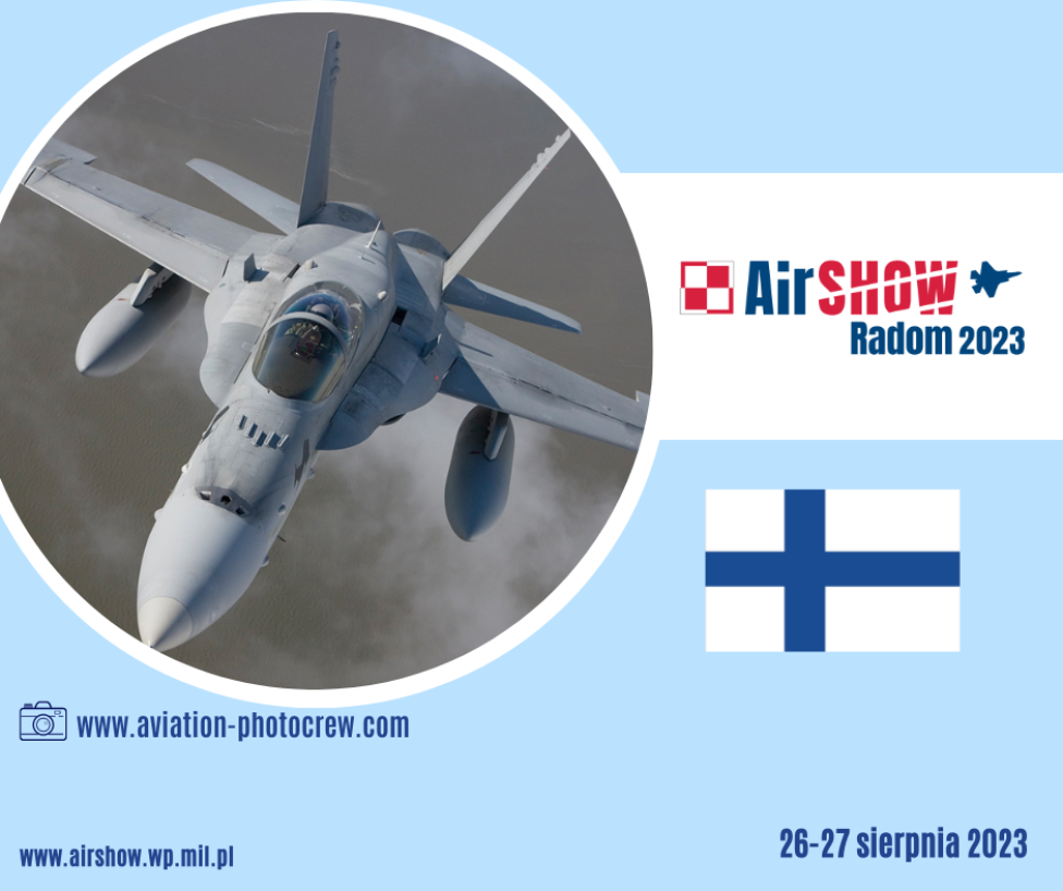 F/A-18C Hornet fińskich sił powietrznych (fot. Międzynarodowe Pokazy Lotnicze AIR SHOW Radom)