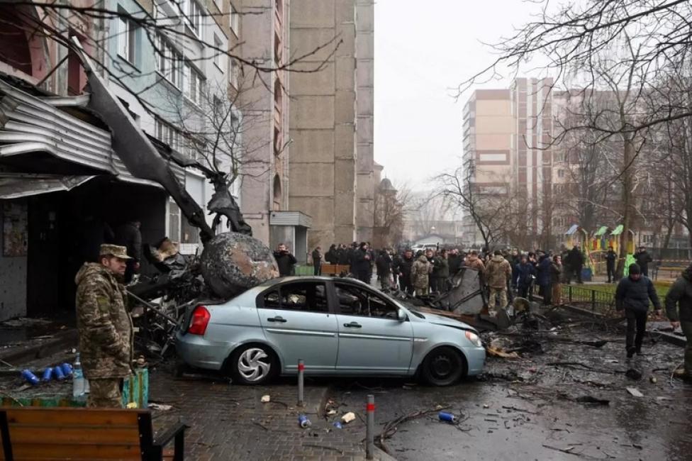 Katastrofa śmigłowca w Kijowie, fot. daily news