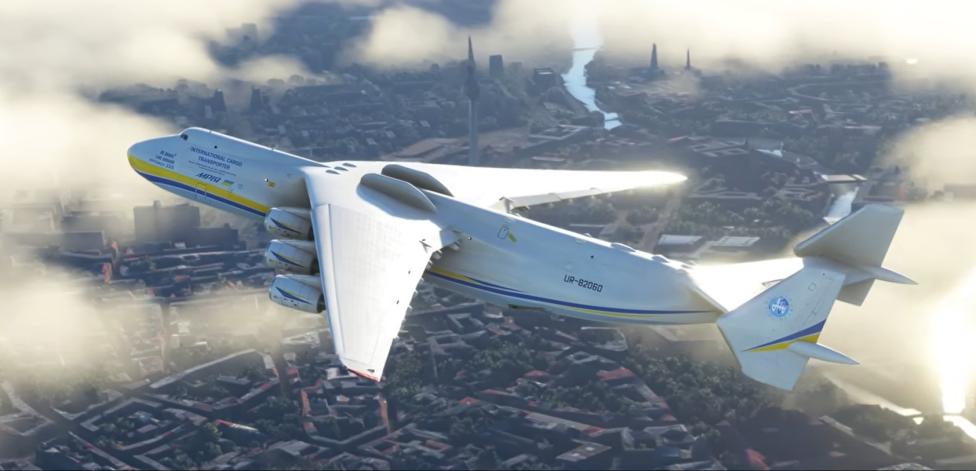 An–225 Mrija w programie Microsoft Flight Simulator (fot. kadr z filmu na youtube.com)