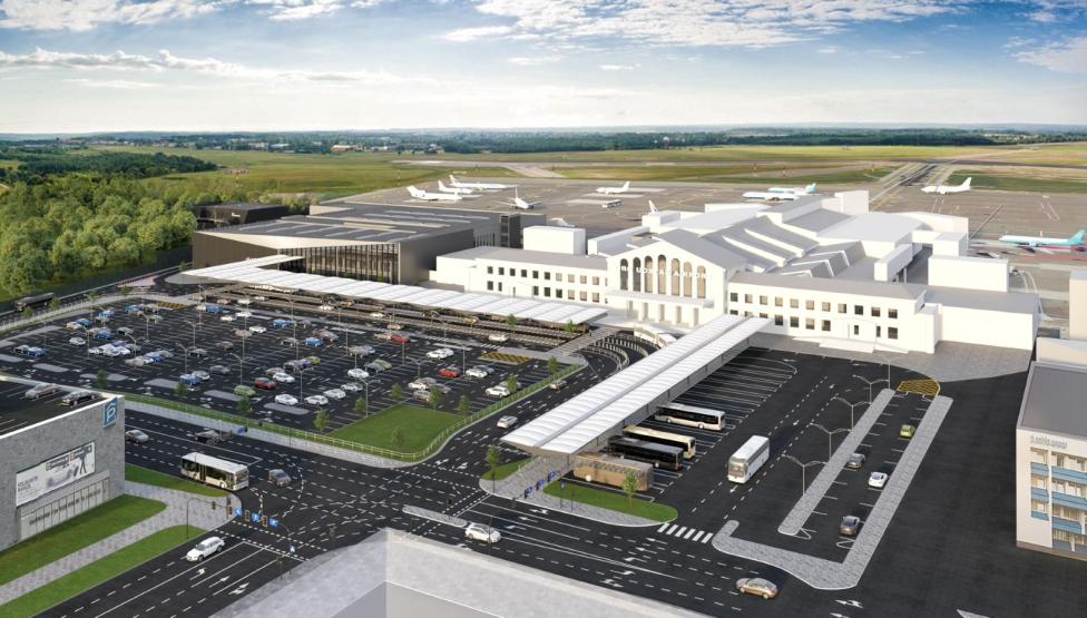 Nowy terminal odlotów wileńskiego lotniska - wizualizacja (fot. vilnius-airport.lt)