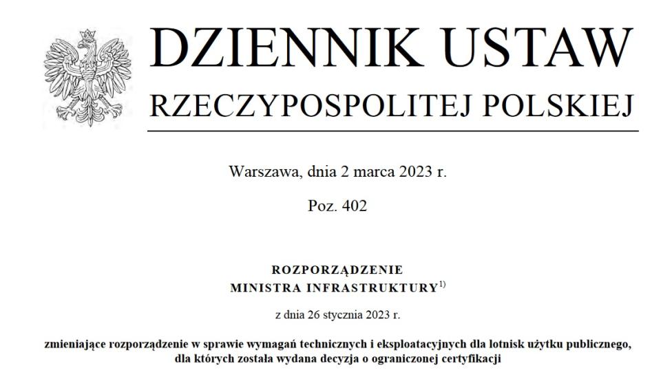 Dziennik Ustaw Rzeczpospolitej Polskiej poz 402 z 01 2023
