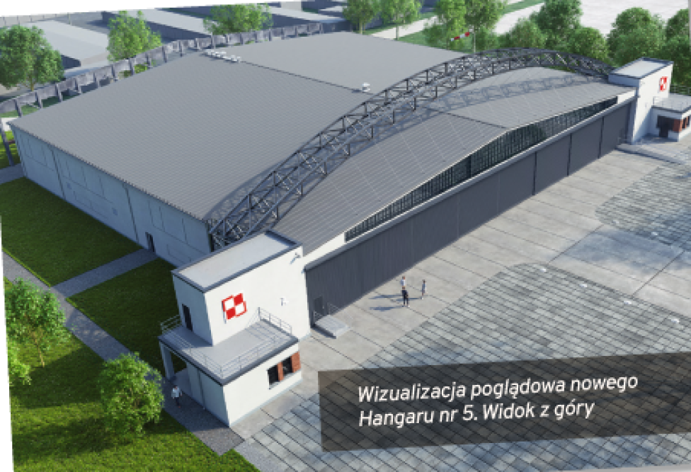 Heksagon - wizualizacja poglądowa nowego Hangaru nr 5 - widok z góry (fot. Muzeum Lotnictwa Polskiego)
