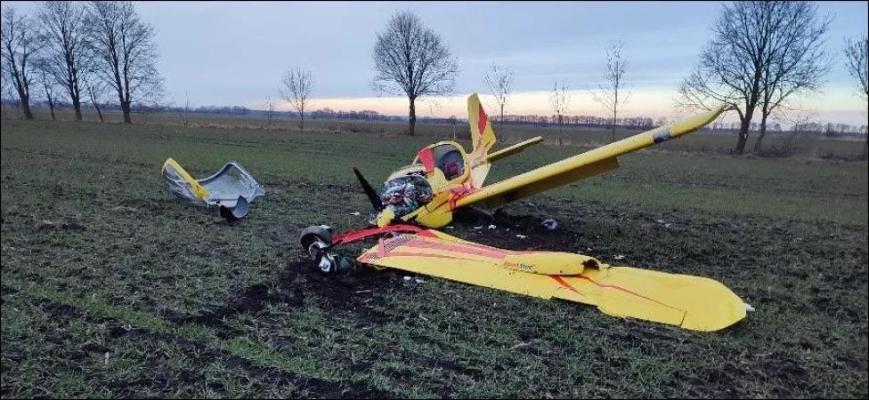 Miejsce wypadku samolotu SportStar RTC (SP-GDN) (fot. PKBWL)
