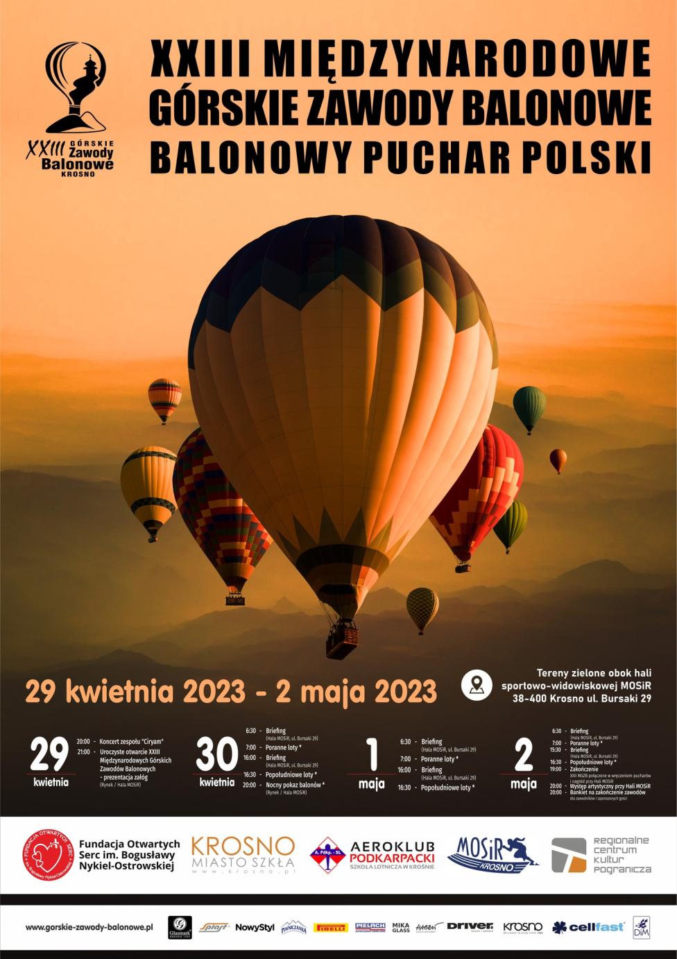 XXIII Międzynarodowe Górskie Zawody Balonowe w Krośnie - plakat (fot. Górskie Zawody Balonowe)