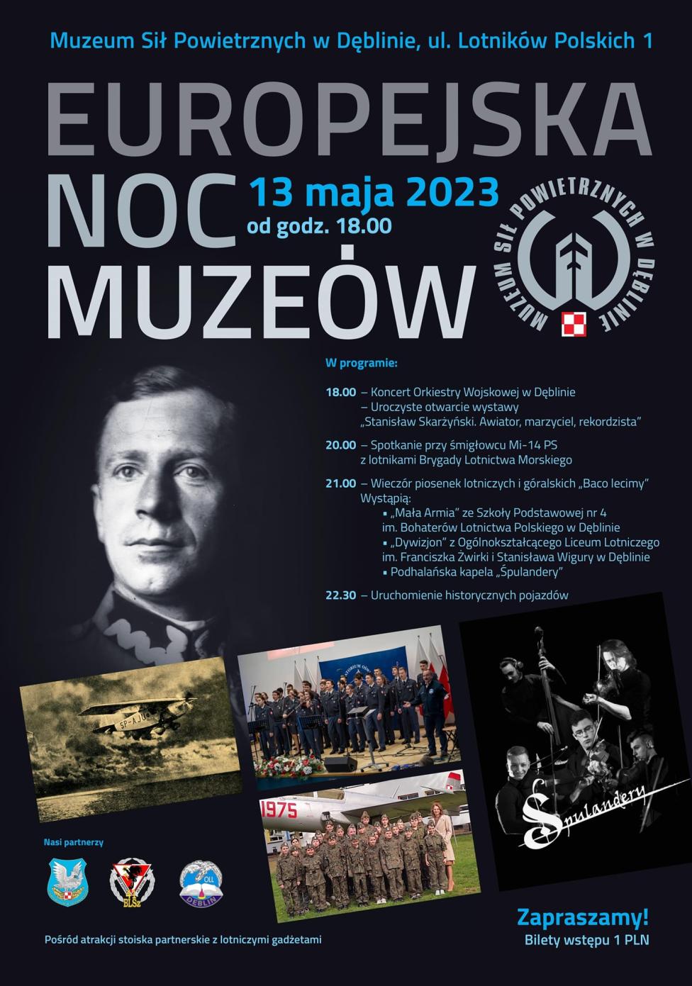 Europejska Noc Muzeów w Dęblinie - plakat (fot. Muzeum Sił Powietrznych w Dęblinie)