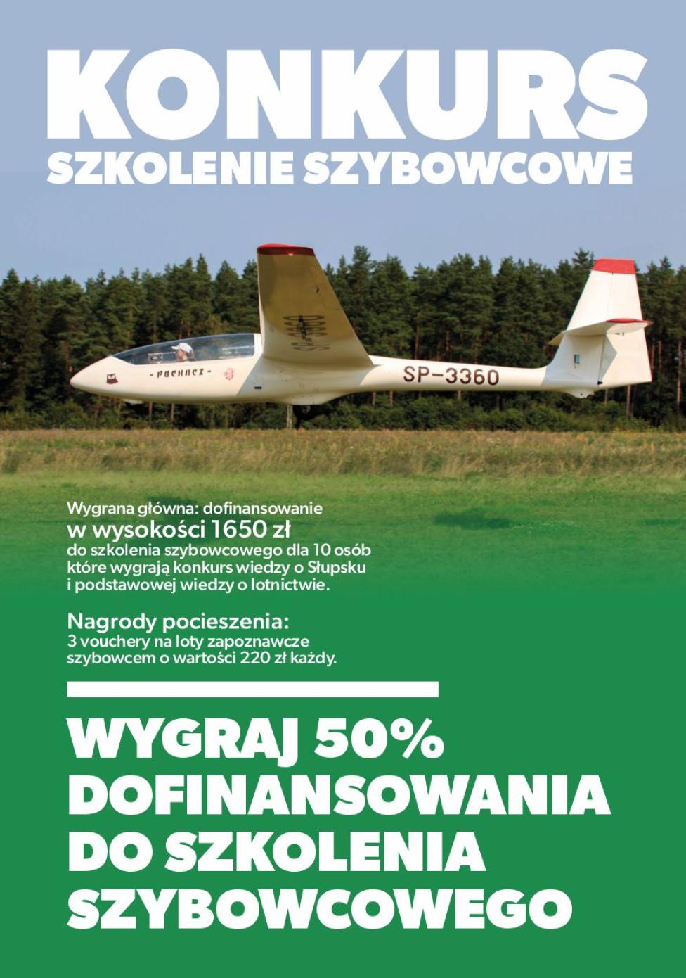 Konkurs "Szkolenie szybowcowe" 2023 Aeroklubu Słupskiego (fot. Aeroklub Słupski)