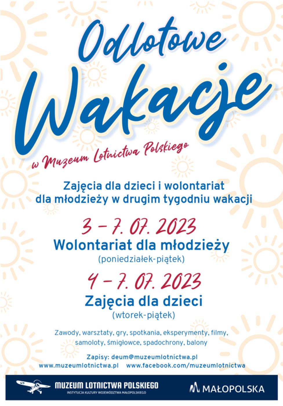 Odlotowe Wakacje 2023 w Muzeum Lotnictwa Polskiego - plakat (fot. Muzeum Lotnictwa Polskiego)