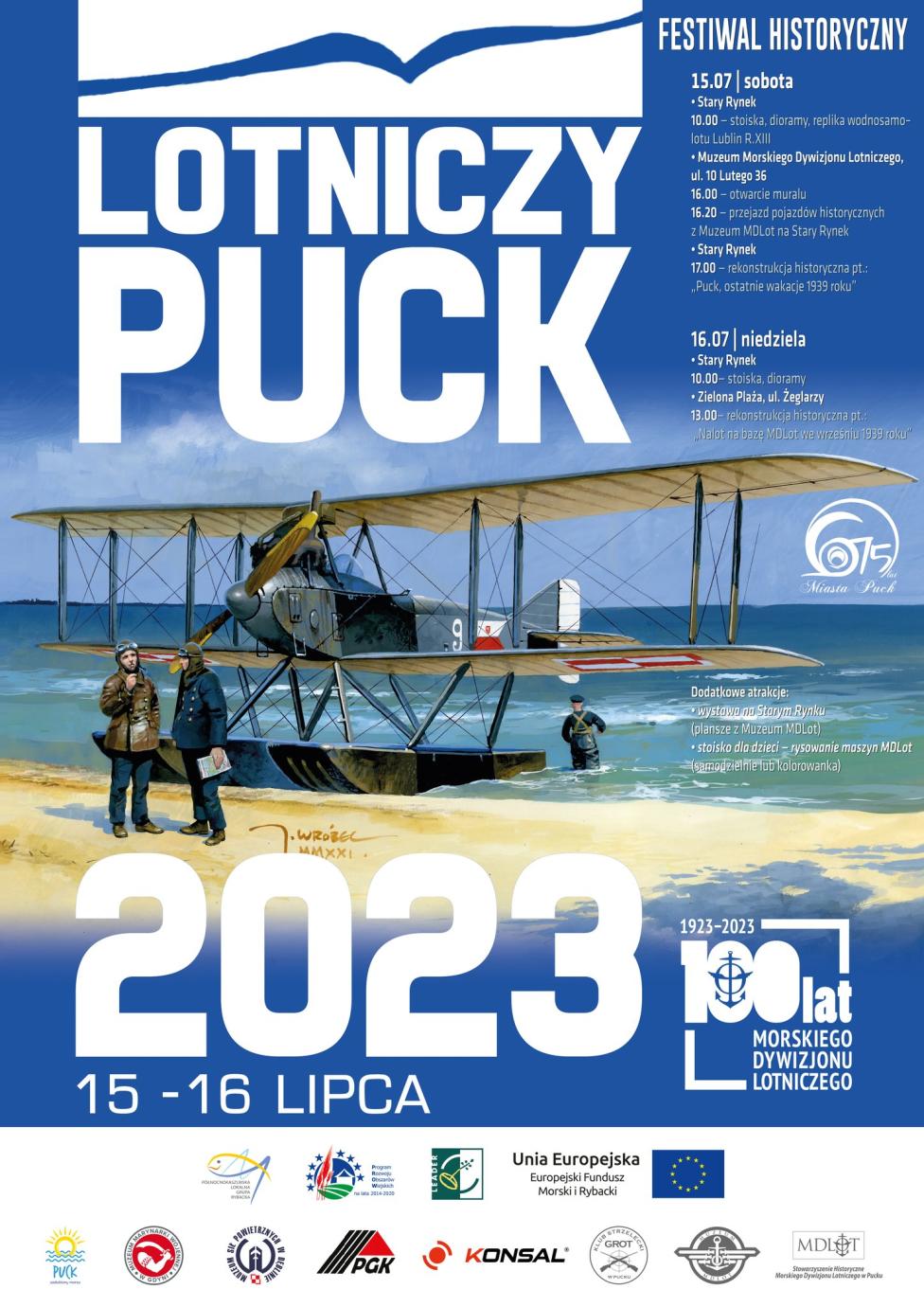 Lotniczy Puck 2023 - plakat (fot. Stowarzyszenie Historyczne MDLot w Pucku)