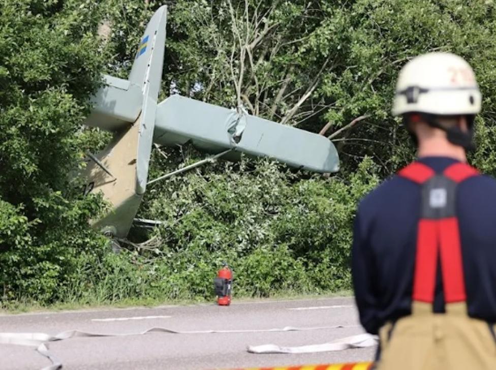 Wypadek An-2 w Szwecji, fot.swerigesradio