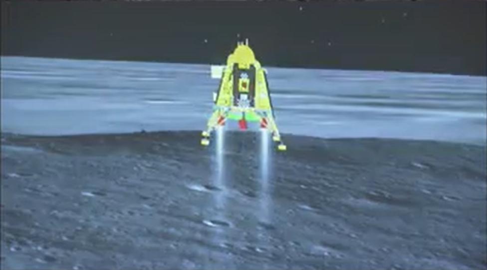 Lądownik Vikram indyjskiej misji Chandrayaan-3 wylądował w okolicach południowego bieguna Księżyca (fot. ISRO - Indian Space Research Organisation)