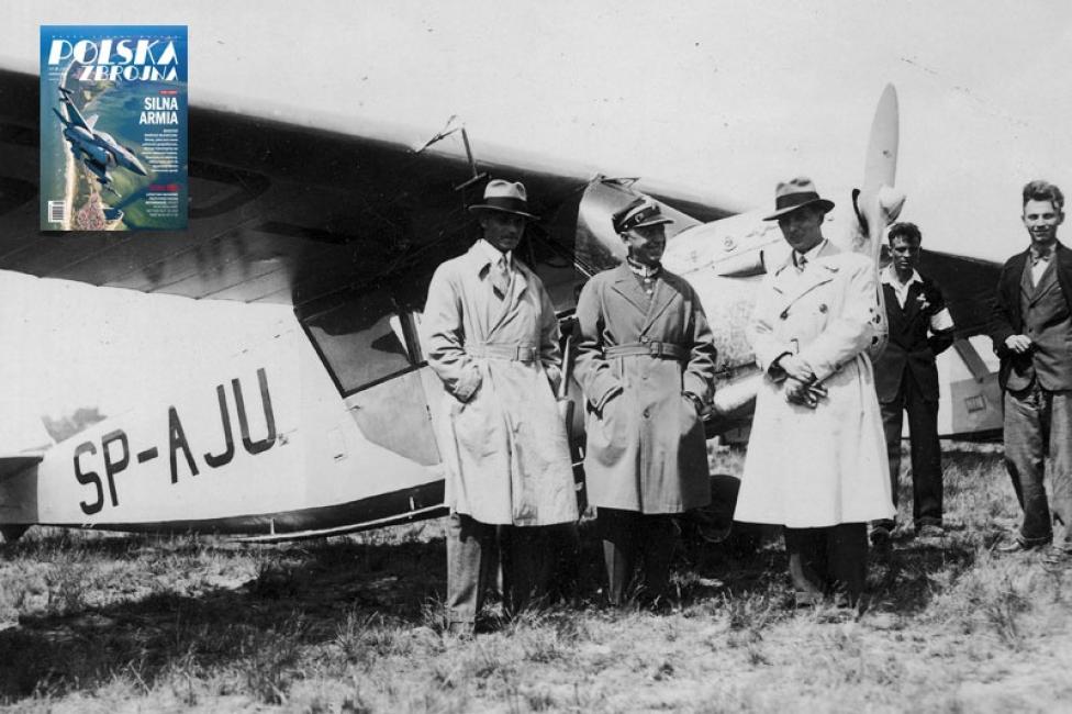 Stanisław Skarżyński przed samolotem RWD-5 bis o numerze rejestracyjnym SP-AJU, którym przeleciał przez Atlantyk w 1933 roku. (fot. NAC)