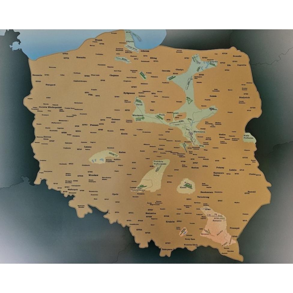 Mapa zdrapka - lotniska w Polsce