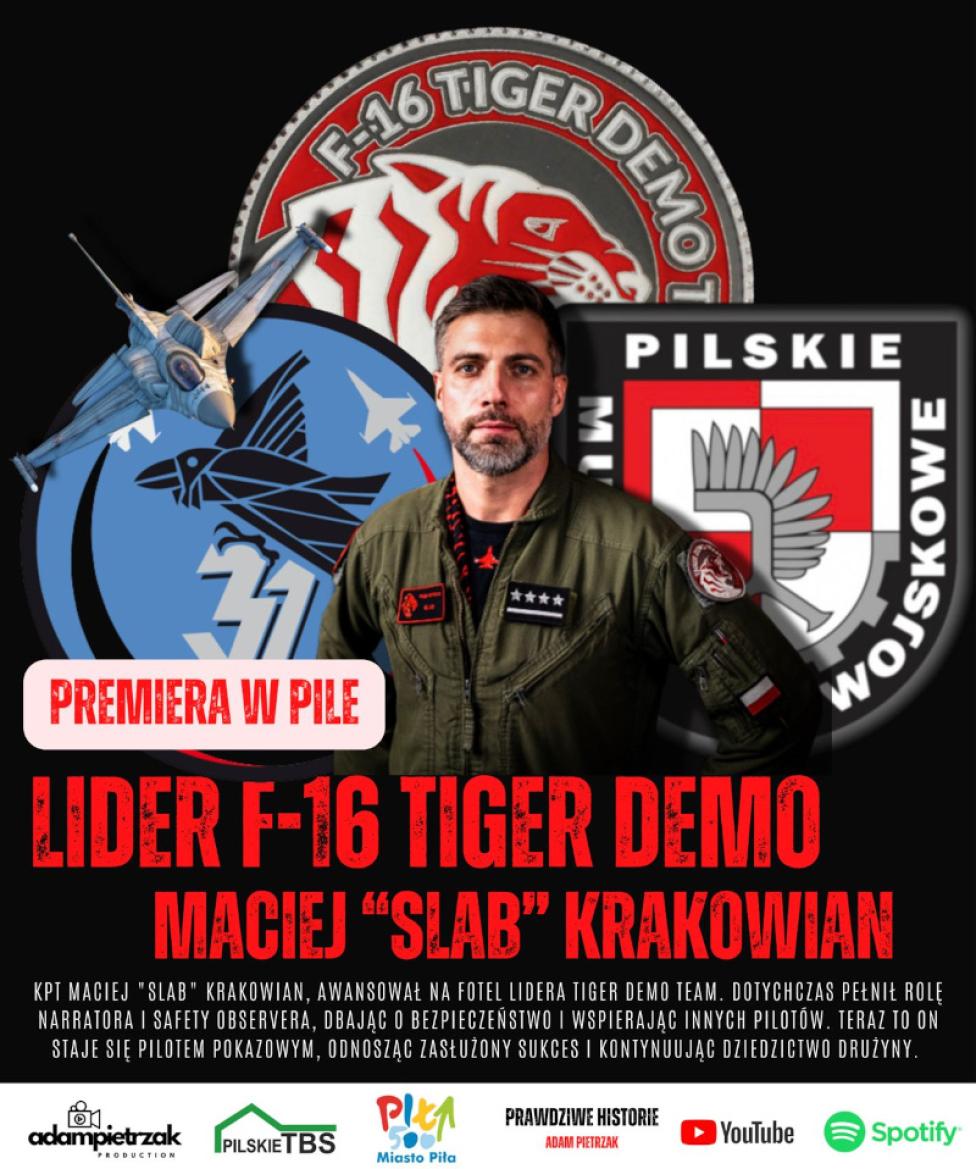 Premiera filmu "Lider F-16 Tiger Demo Maciej SLAB Krakowian" (fot. Pilskie Muzeum Wojskowe)