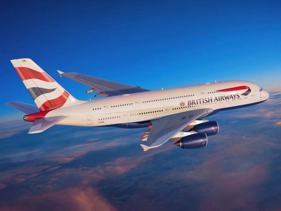 A380 British Airways w locie (fot. AVweb)