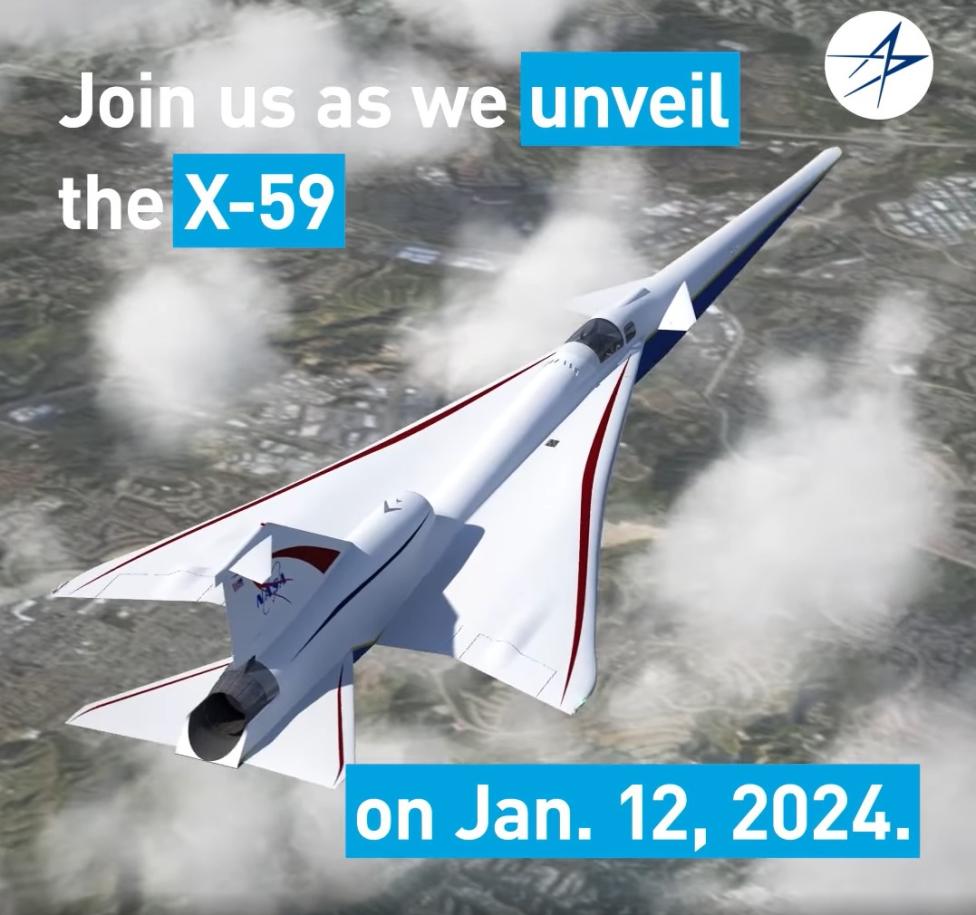 Naddźwiękowy odrzutowiec X-59 NASA - oficjalna prezentacja 12 stycznia 2024 roku (fot. Lockheed Martin)