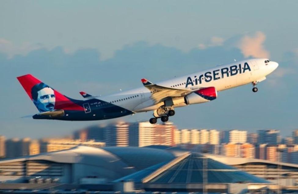 Port Lotniczy Belgrad - start samolotu Air Serbia (fot. Air Serbia)