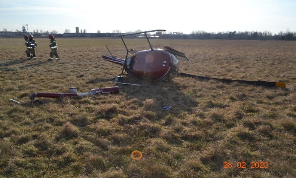 Wypadek śmigłowca Robinson R44, fot. PKBWL