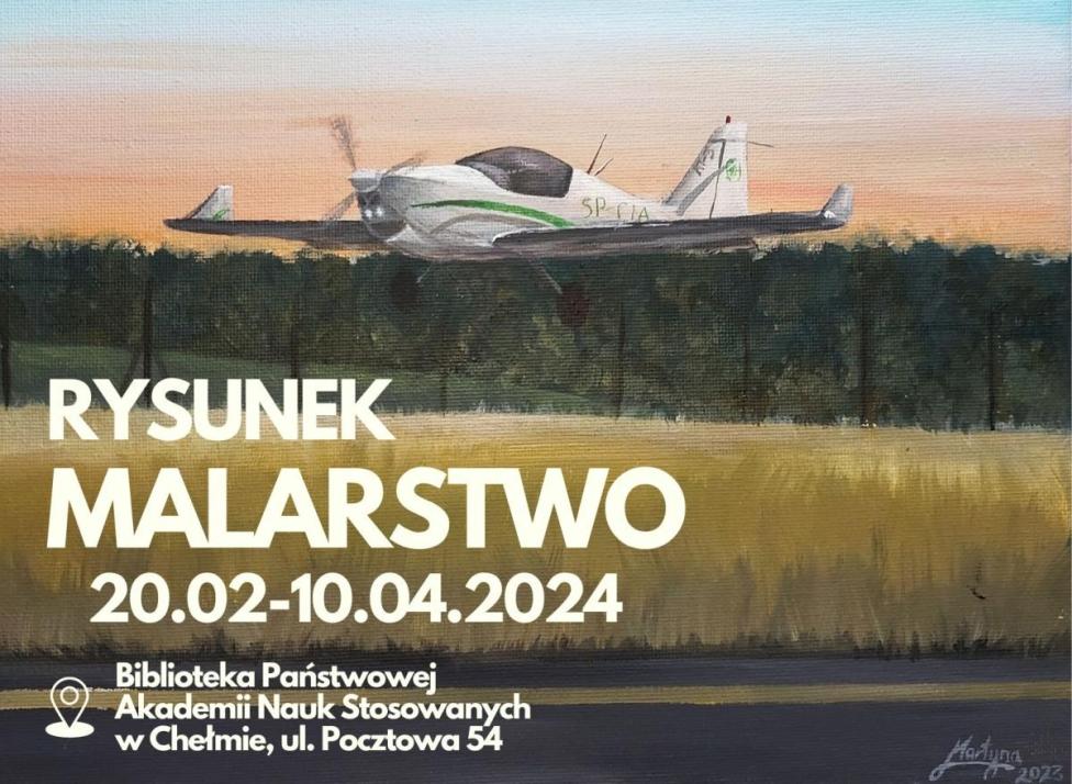 Wystawa prac Martyny Bawolskiej, studentki specjalności mechanika lotnicza w PANS w Chełmie (fot. Biblioteka PANS w Chełmie)
